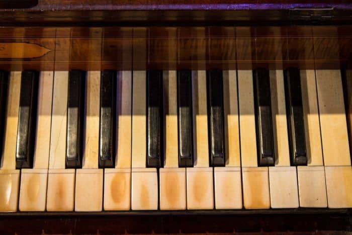 The keys of the First Fleet piano. https://www.abc.net.au/news/2016-05-26/australias-first-piano-unveiled-at-wa-university/7449222